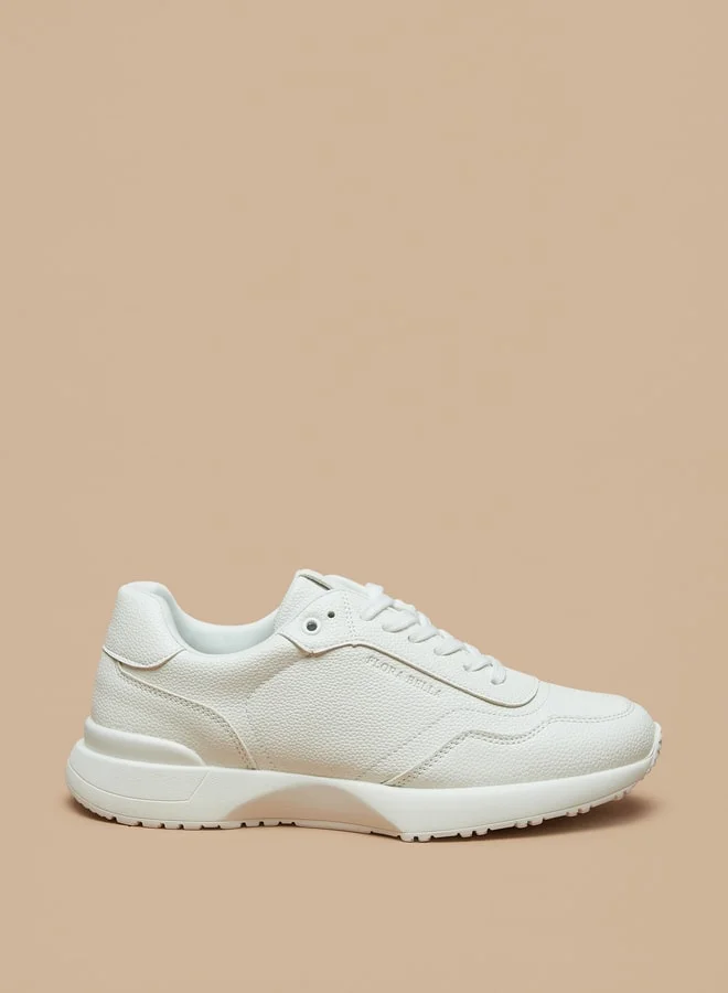 Flora Bella By Shoexpress Monotone Low Ankle Sneakers with Lace-Up Closure