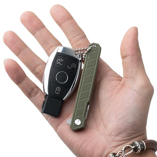 OLITANS G046 Mecha Mini Slim Folding Scalpel with 5pcs #24 and 5pcs #60 G14 Handle with Liner Lock, Utility EDC Pocket Knife with Back Clip（Green） - Image 5