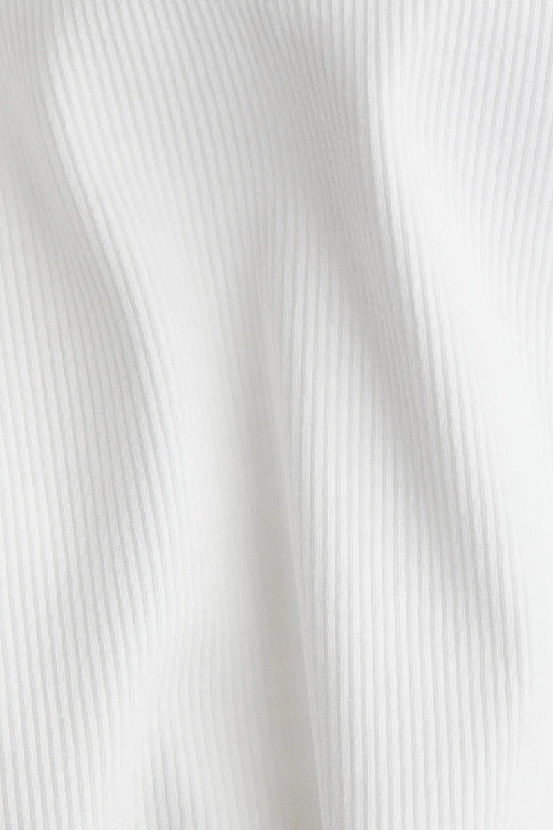 H&M Picot-trimmed ribbed T-shirt