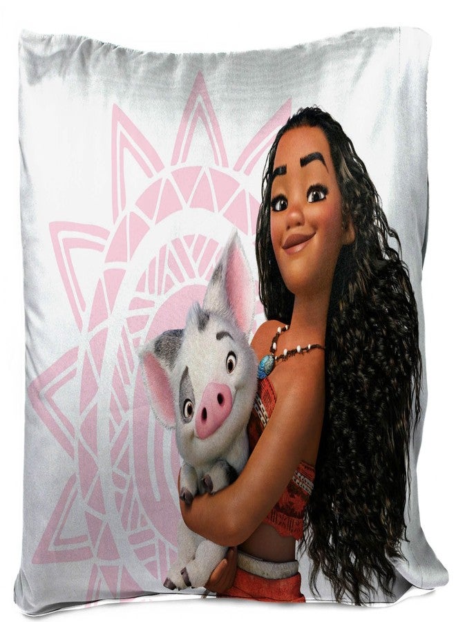 Jay Franco Disney Moana 1 Pack Reversible Pillowcase - Tropical Patchwork Double Sided Pillow Cover - Features Pua, Kids Super Soft Bedding - Image 1