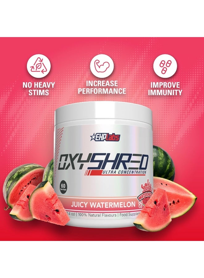 EHP Labs Oxyshred Thermogenic Fat Burner - Weight Loss Supplement, Energy Booster, Pre-Workout, Metabolism Booster, Water Cut 60 Servings (Juicy Watermelon) - Image 4