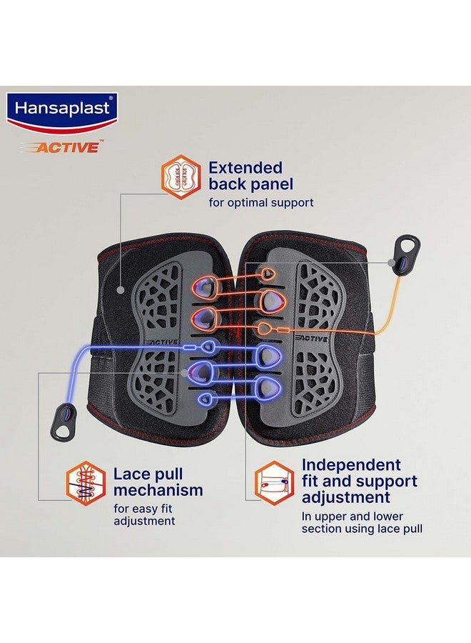 Hansaplast Active Lace Pull LS Support for Men & Women | 1 Unit | One Size Fits Most | Lower Back Support Belt for Long Lasting Pain Relief & Stability | Lumbo Sacral Support Adjustable Belt and Lace Pull Mechanism for Easy Compression Adjustment | Lower Back Pain, Strain, Preventive Care, Overuse Care - Image 3