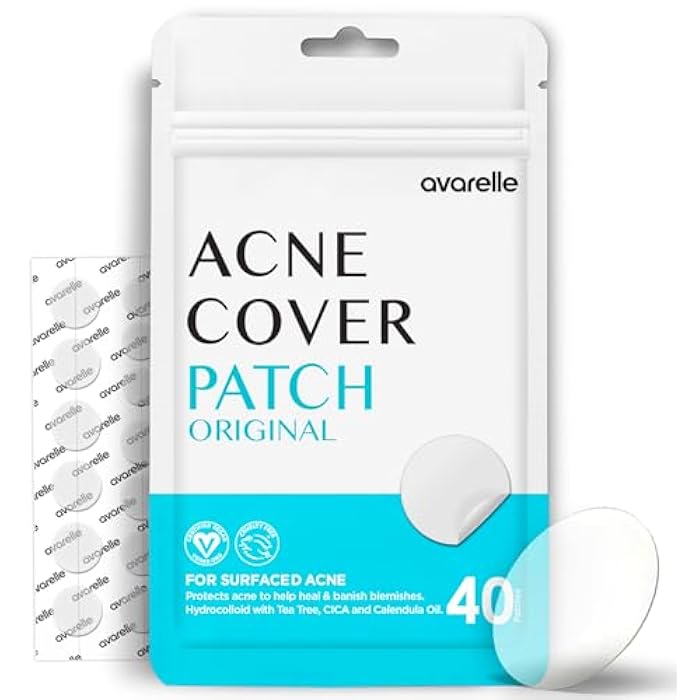 AVARELLE Acne Cover Patches, Eligible Hydrocolloid Pimple Patches for Face with Tea Tree Oil, Korean Skincare Zit Patches for Face | HSA Store Eligible Items | Vegan, Cruelty-free - Image 1
