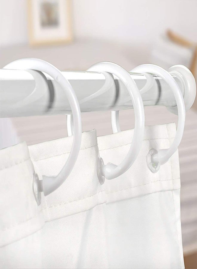 Qulable Shower Curtain Rings-12 Pack- Plastic Shower Curtain Hooks O-Shaped Rings Hook Glide Easily on Bathroom Shower Rod(White) - Image 5