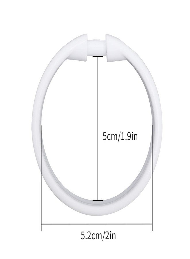 Qulable Shower Curtain Rings-12 Pack- Plastic Shower Curtain Hooks O-Shaped Rings Hook Glide Easily on Bathroom Shower Rod(White) - Image 3