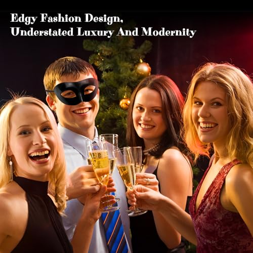 Exlinonline Black Masquerade Mask For Men, Elastic Tie, Perfect For Halloween, Masquerade Mask Party,Costume - Image 5
