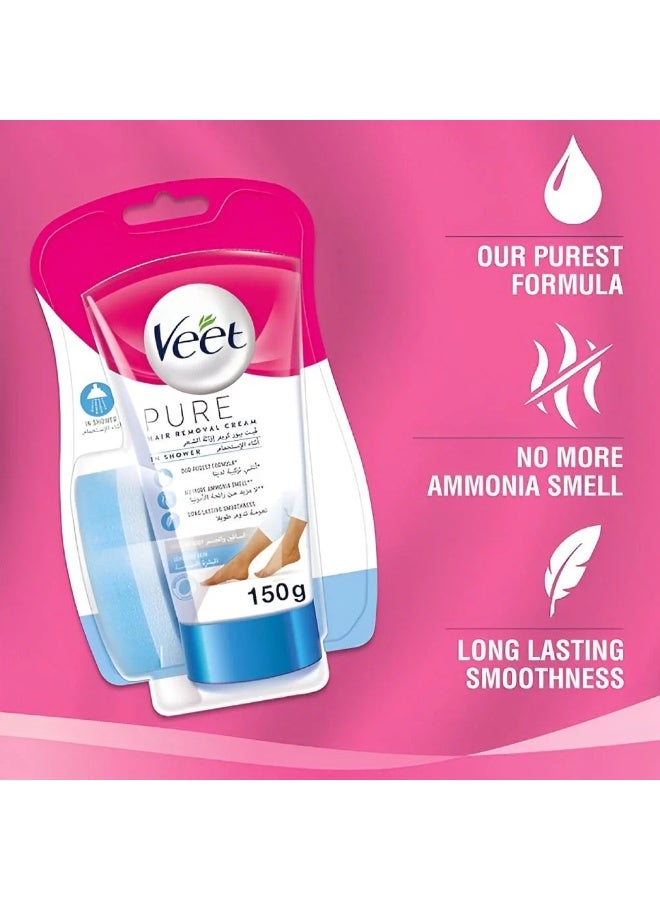 Veet Removal Cream For Sensitive In Shower By Veet - 150ml - Image 2