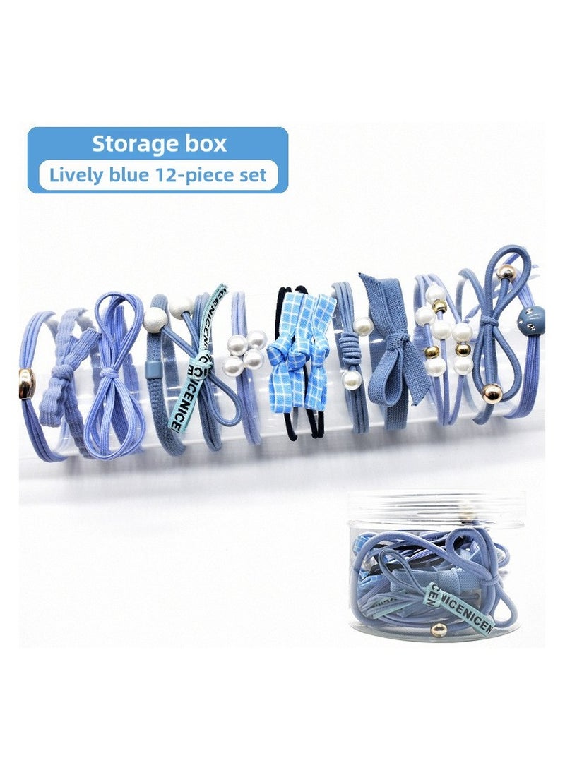 جلوسكي 12 حزمة Scrunchies للنساء البنات مطاط الفرقة الشعر الكرة عالية المرونة الشعر سميكة روابط للشعر سميكة ورقيقة - Image 1