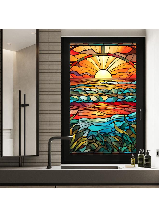 Bluejw BL112-170  Flower Sea Electrostatic Glass Sticker PVC Glue-free Window Sticker Home Decorative Window Glass Sticker - Image 1