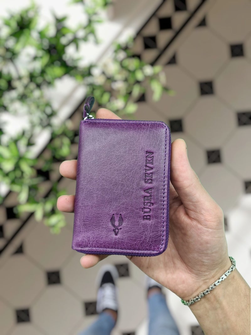 VISSO 661 Zippered Credit Card Holder Model Genuine Leather Bag Personalized Card Holder Wallet For Men & Women  - Image 2