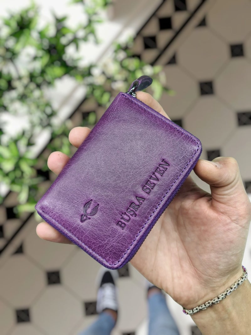 VISSO 661 Zippered Credit Card Holder Model Genuine Leather Bag Personalized Card Holder Wallet For Men & Women  - Image 4