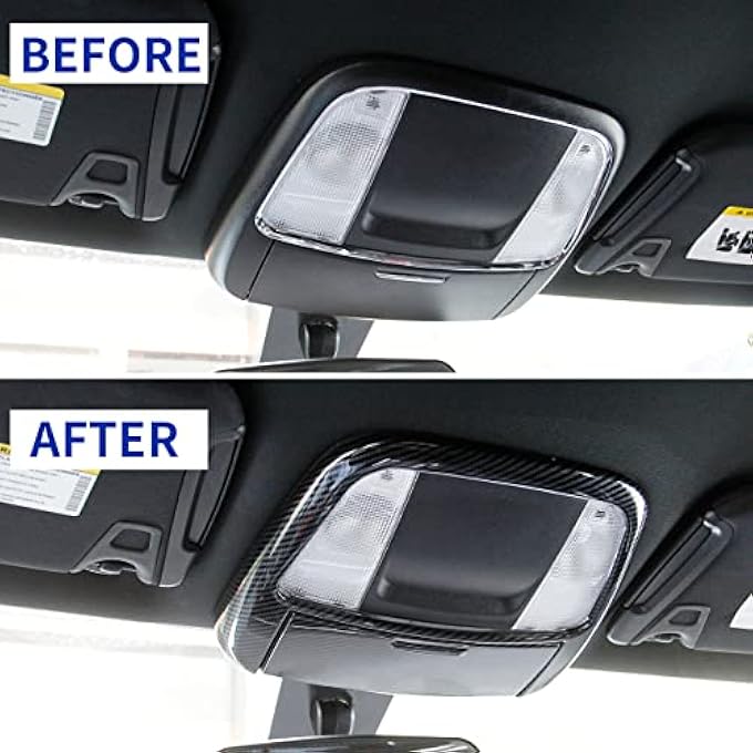 ريحني مجموعة زينة غطاء مصباح القراءة من ألياف الكربون لدودج تشارجر 2011 كرايسلر 300 20152021 - Image 5