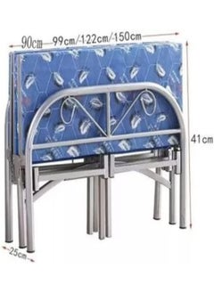 SMART HOME Foldable and adjustable single bed, heavy duty, with a metal steel bed frame and settings without tools, size 90 * 190cm  - Image 4