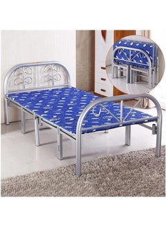 SMART HOME Foldable and adjustable single bed, heavy duty, with a metal steel bed frame and settings without tools, size 90 * 190cm  - Image 1