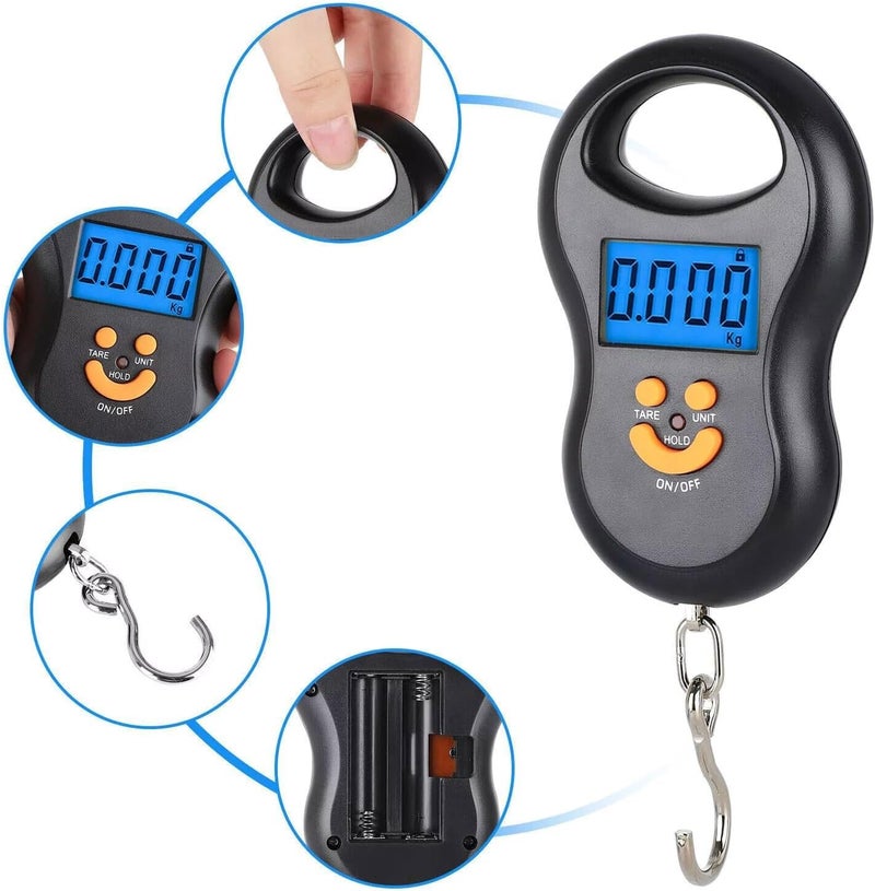 Excefore Handheld Digital Luggage Scale with Hook, 110 Lb/50 Kg Capacity - Image 5