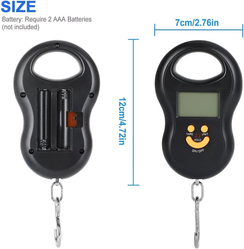 Excefore Handheld Digital Luggage Scale with Hook, 110 Lb/50 Kg Capacity - Image 4