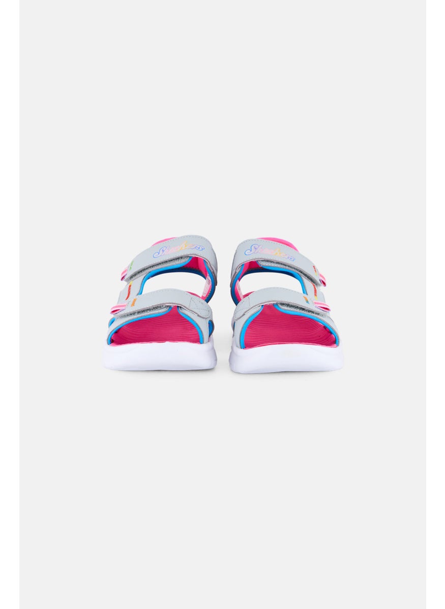 SKECHERS Kids Girl Flex Splash Vibrant Mood Velcro Closure Sandals, Multicolor  - Image 3