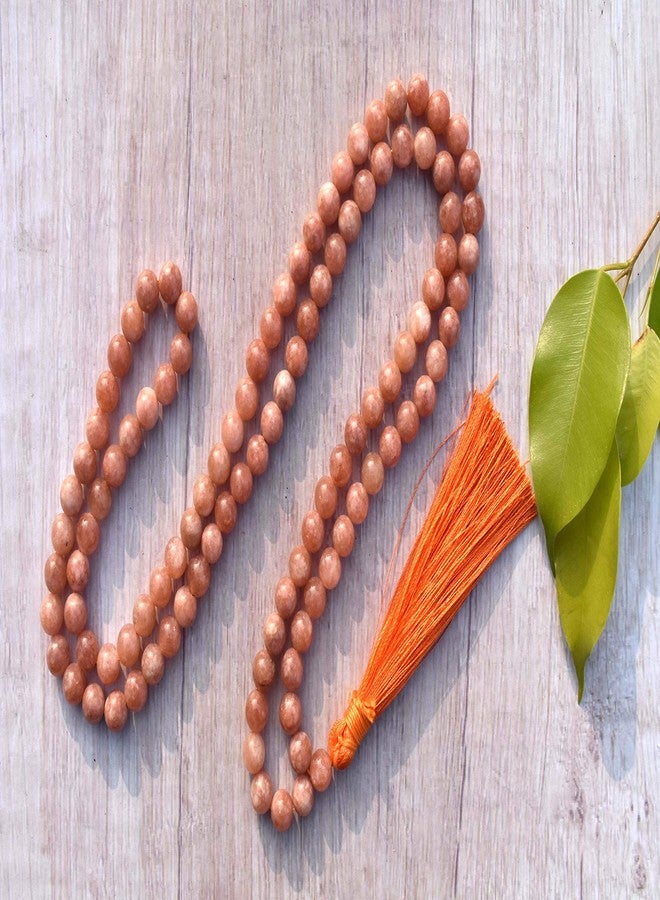 Pyramid Tatva Sunstone Energy Mala – 108 Natural 8mm Crystal Beads for Chakra Healing & Motivation. - Image 4