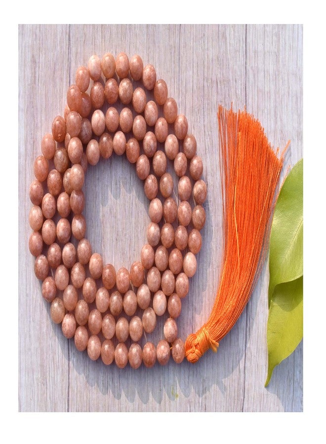 Pyramid Tatva Sunstone Energy Mala – 108 Natural 8mm Crystal Beads for Chakra Healing & Motivation. - Image 1