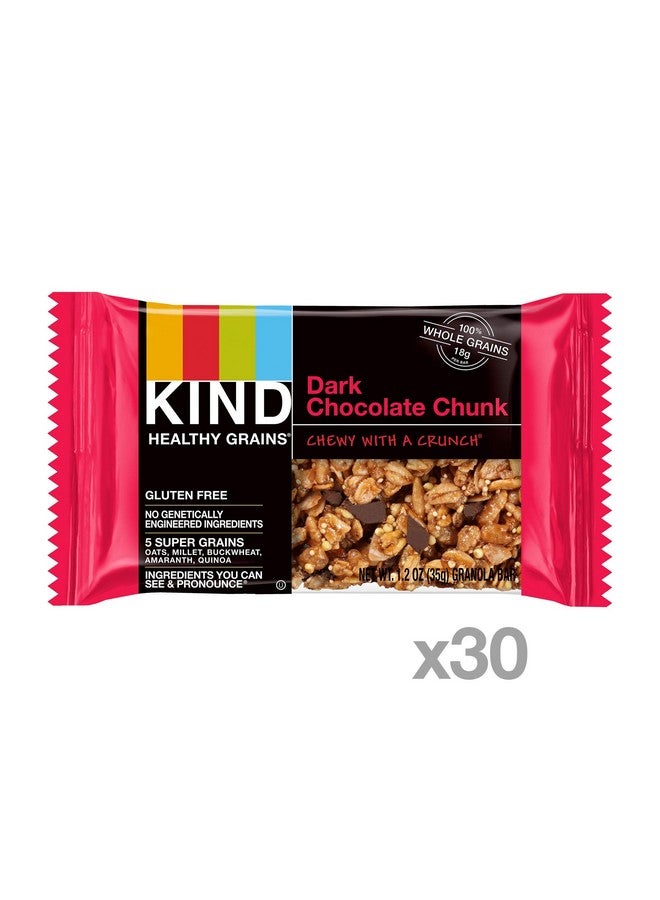 KIND KIND Dark Chocolate Healthy Grains Bars, Chunk, Gluten Free, 1.2 oz, , 30 Count (Pack of 6)  - Image 2