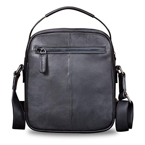 IVTG Genuine Leather Messenger Bag for Men Crossbody Shoulder Bag Satchel Casual Sling Daypack Work Business Daypack Purse (Black) - Image 3