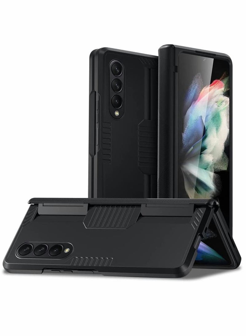 Captaintech Case for Samsung Galaxy Z Fold 3 Hinge Protection with Heavy Duty Armor Shockproof Durable Cover case - Image 1