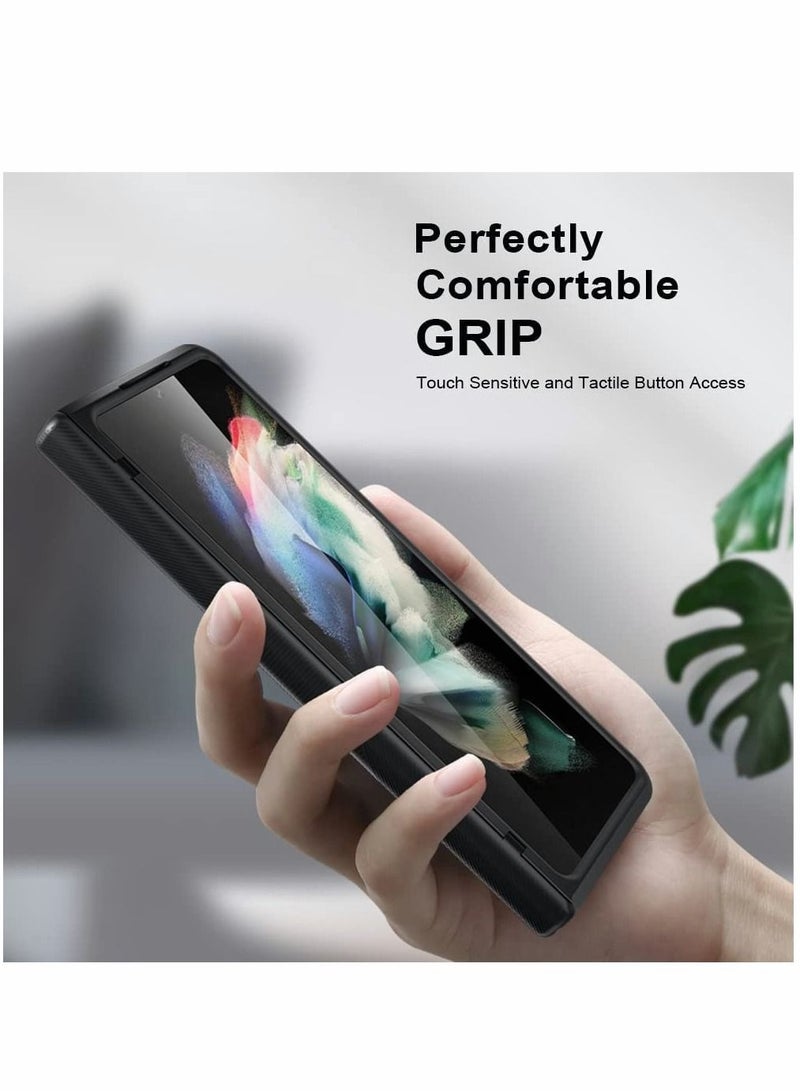 Captaintech Case for Samsung Galaxy Z Fold 3 Hinge Protection with Heavy Duty Armor Shockproof Durable Cover case - Image 2