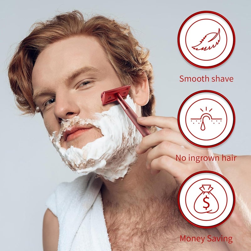 Bambaw Metal Shaver | Wet Shaver for Men and Women | Plastic Free | Durable Metal Shaver | Single Blade Shaver | Shaver for Women and Men | Safety Razor | Red - Image 4