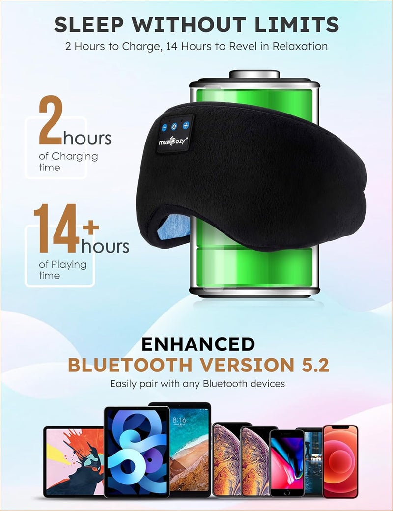 Bluetooth Sleep Headphones Eye Mask with HD Speakers - Image 3