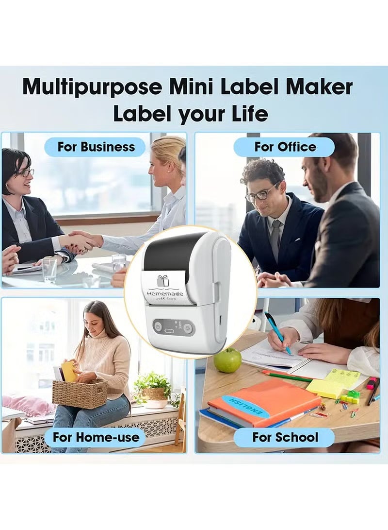 Label Maker with 50mm*60mm Thermal Tape Roll - Portable Bluetooth Label Printer (12mm-57mm Print Width) - USB Rechargeable & User-Friendly - Ideal for Office/Home/School/Commercial Use - Image 3