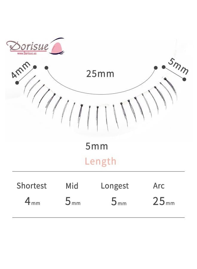 Dorisue Bottom False Eyelashes - Natural Lower Lashes 4-5mm for Under Eye Enhancement, Professional Makeup Artist Choice, 4 Pairs (E1) - Image 3