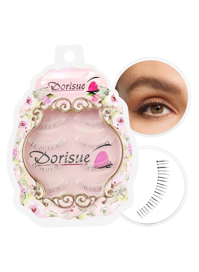 Dorisue Bottom False Eyelashes - Natural Lower Lashes 4-5mm for Under Eye Enhancement, Professional Makeup Artist Choice, 4 Pairs (E1) - Image 1