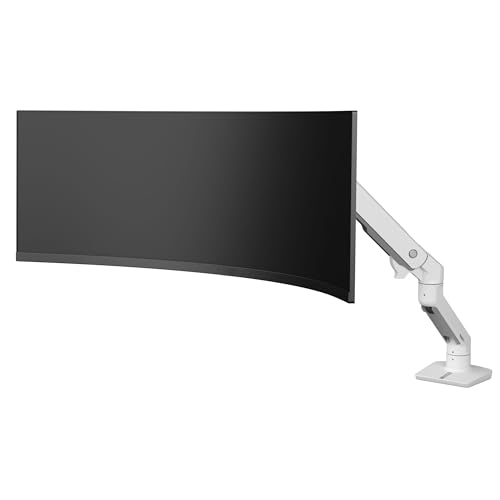 Ergotron - HX VHD Premium Heavy Duty Gaming Monitor Arm, Single Monitor Desk Mount – for 1000R Curved Ultrawide Monitors Up to 57 Inches, 9-14 Inches Depth, VESA 75x75mm or 100x100mm – White - Image 2