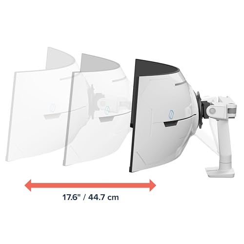 Ergotron - HX VHD Premium Heavy Duty Gaming Monitor Arm, Single Monitor Desk Mount – for 1000R Curved Ultrawide Monitors Up to 57 Inches, 9-14 Inches Depth, VESA 75x75mm or 100x100mm – White - Image 5
