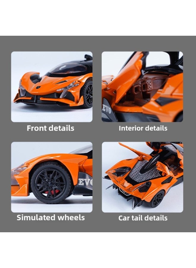 Polo Sun Sports Car 1:32 Alloy Simulation Car Model Acousto-optic Huili Children's Collection Ornaments Chenghai Toys-Color:Baltic Sun Sports Car-orange - Image 5