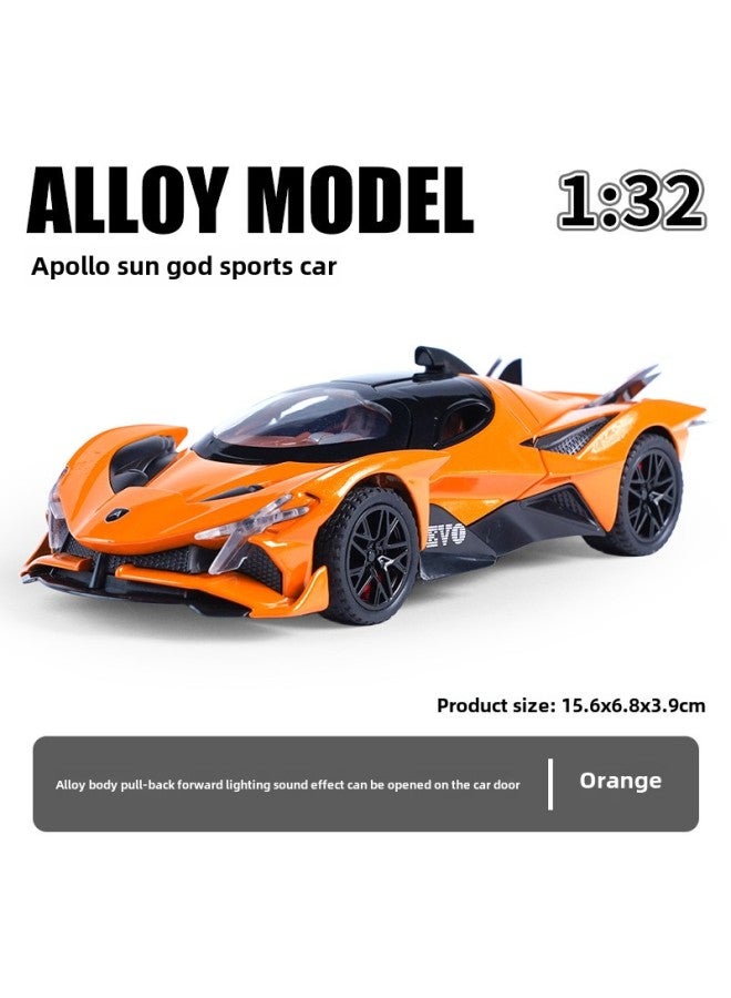 Polo Sun Sports Car 1:32 Alloy Simulation Car Model Acousto-optic Huili Children's Collection Ornaments Chenghai Toys-Color:Baltic Sun Sports Car-orange - Image 1