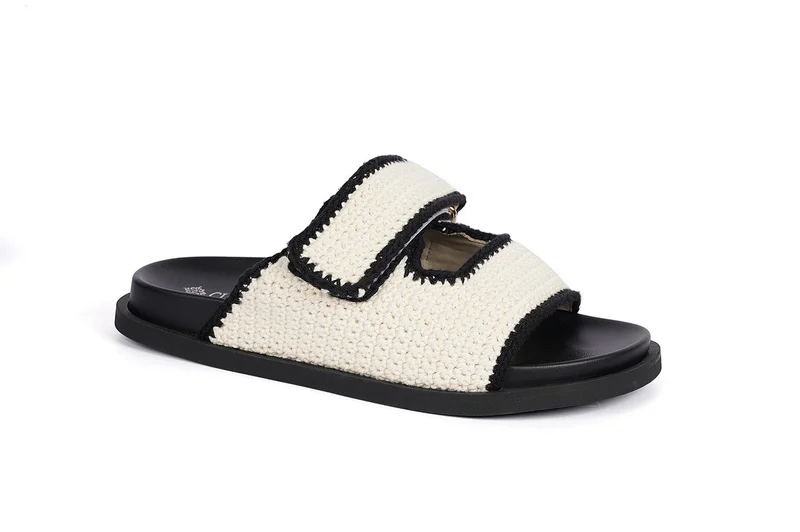 كابلي شبشب مسطح كروشيه