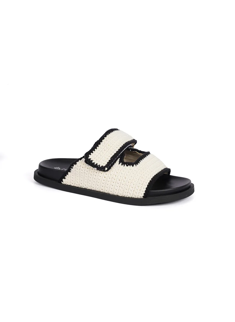 كيوبل Ladies Slip-on velcro knitted Sandals