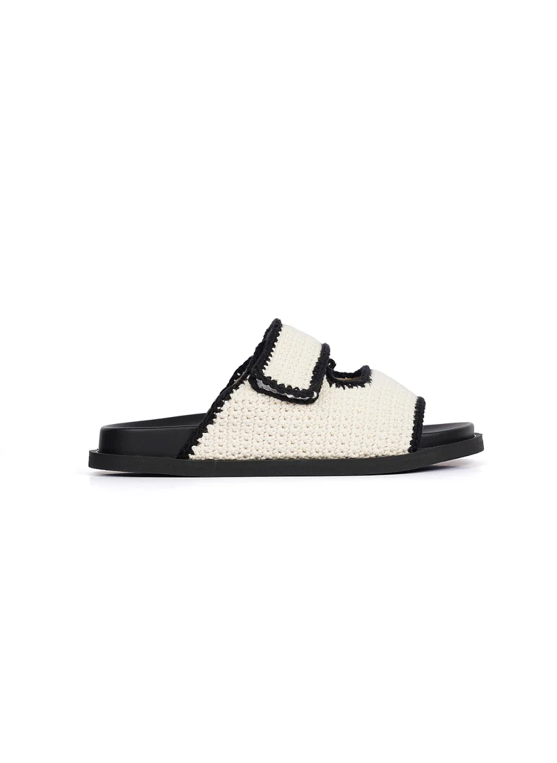 كيوبل Ladies Slip-on velcro knitted Sandals