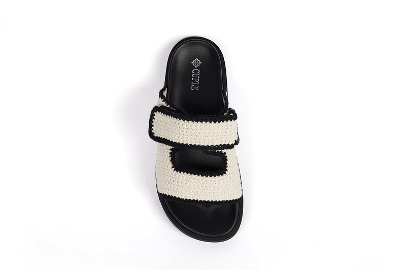 Cuple Ladies Slip-on velcro knitted Sandals