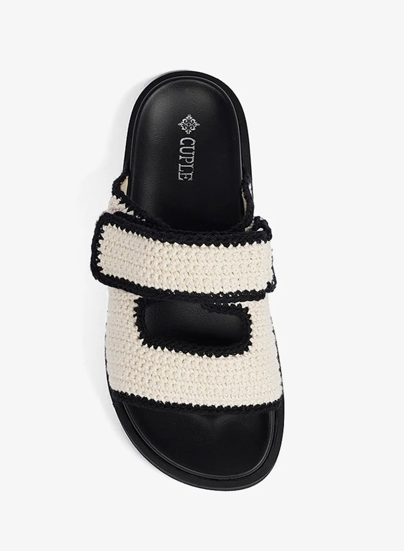 Cuple OffWhite Crochet Flat Flip Flop for Women | Best Price UAE