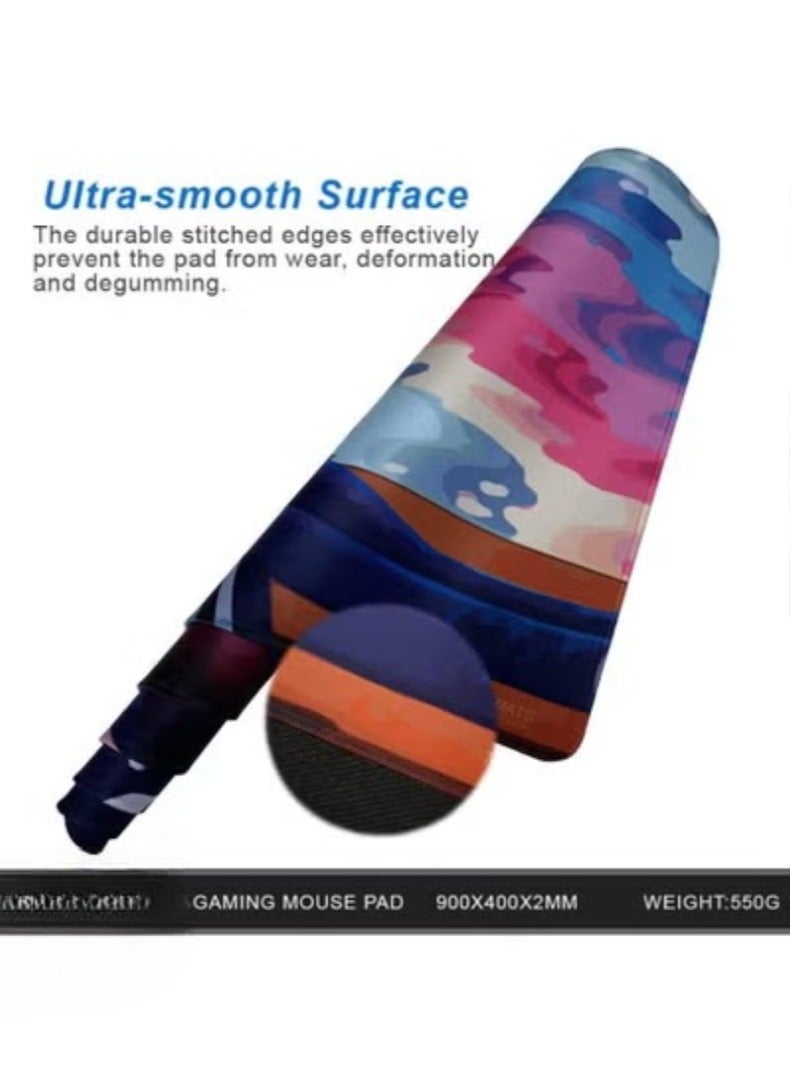 Large Mouse Pad 900*400mm Size Gaming Mouse Pad Stitched Edges Waterproof Non-Slip Rubber Base Mousepad Great for Laptop Computer & PC - Image 3