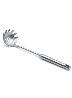 Beram Pasta Server Spatula, Bamboo Handles, 304 Stainless Steel, Cooking Tools, Kitchen Utensils, Serving Spoon, Food Grade, Compact, Mirror Finish  - Image 1