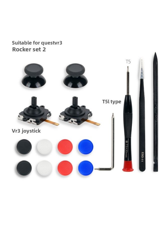Generic Meta Quest 3 VR Handle Rocker Mushroom Head Suit With Dismantling Tool Oculus VR Rocker Cap-Product Color:Vr3 Set 2  - Image 1