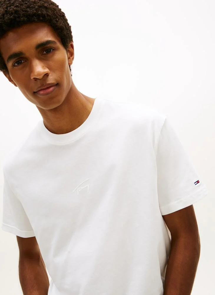TOMMY JEANS  Tonal Logo Knit T-Shirt for Men | Best Price UAE