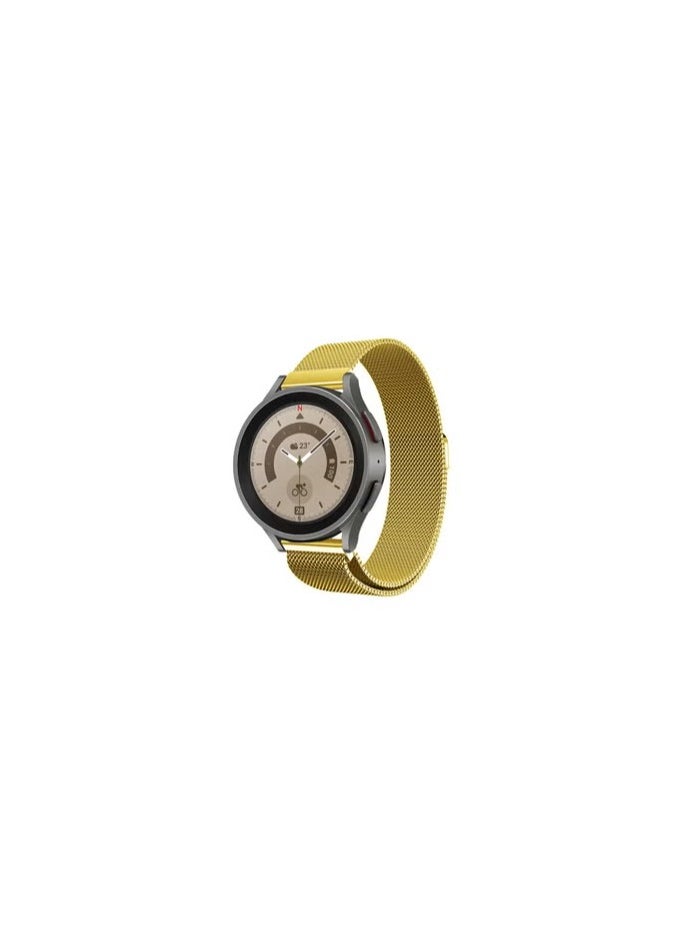CATANES - Samsung Galaxy Watch 5 / Galaxy Watch 5 Pro Band Milanese Stainless Steel Strap 20mm Compatible with Galaxy Watch5 (44mm/40mm) Galaxy Watch5 Pro (45mm) Gold - Image 1