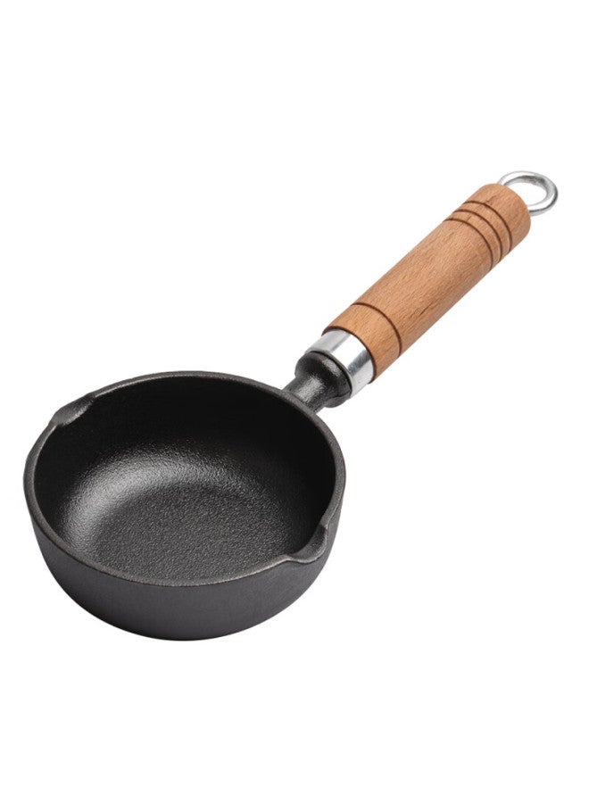 Telssida Cast Iron Mini Egg Frying Pan Hot Oil Pan Oil Splatter Pan Oil Splash Pan Small Iron Pan Dumpling Pan Seasoning Oil Pan Flat Bottom Pan - Image 4