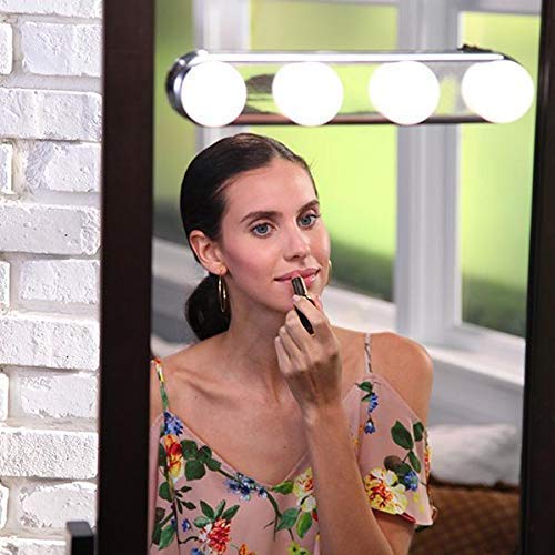 Cyrox Cyrox Super Bright 4 LED Bulbs Instant Vanity Makeup Studio Glow Lights Portable Cosmetic Mirror Lights for Home Tours Travels Marriage Function Makeup Studio Glow Lights  - Image 2