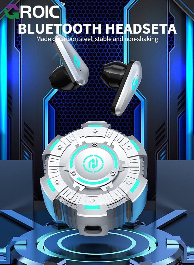 GROIC Gaming Earbuds with Microphone, Waterproof Wireless Bluetooth 5.3 Low Latency Super Long Standby Noise Reduction Sports Game Listening to Music Wireless Earphones  - Image 2