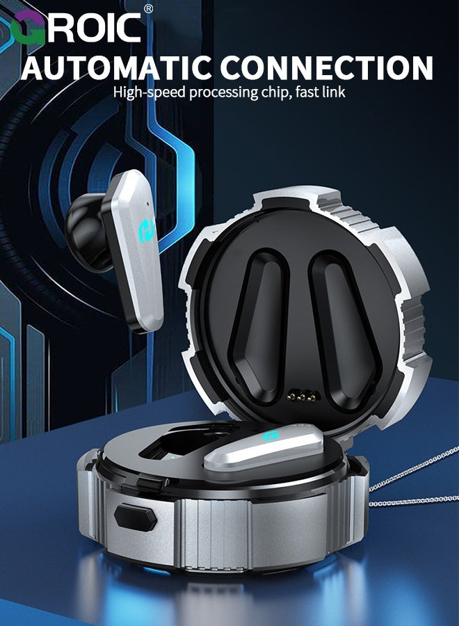 GROIC Gaming Earbuds with Microphone, Waterproof Wireless Bluetooth 5.3 Low Latency Super Long Standby Noise Reduction Sports Game Listening to Music Wireless Earphones  - Image 3